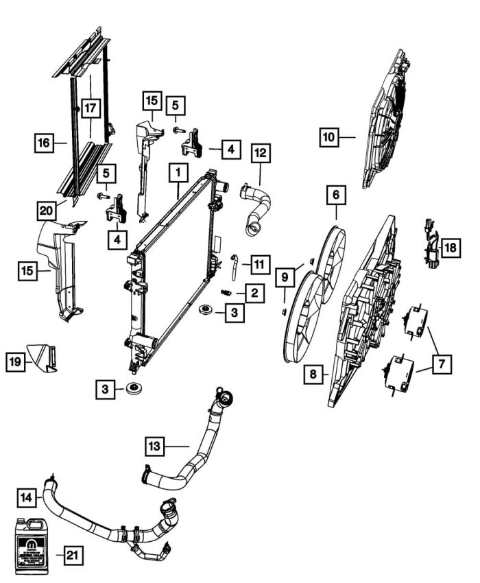 Mopar 68017994AA ISOLATOR, Radiator