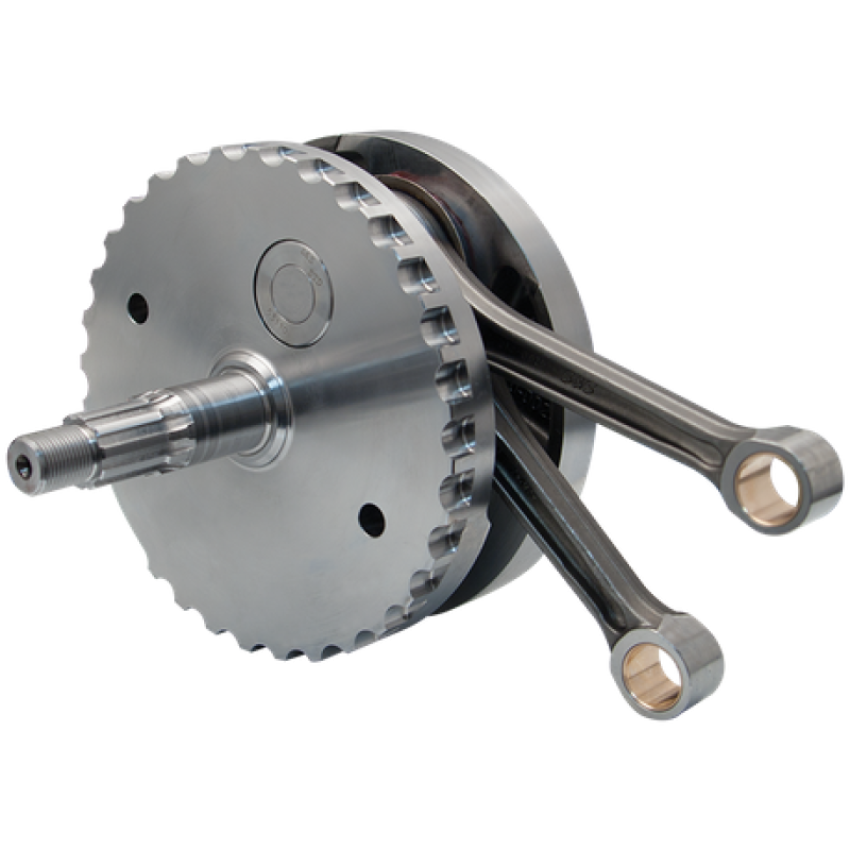 S&S Cycle 320-0464 2007+ BT 4-5/8in Stroke Flywheel Assembly w/o Sprocket Shaft Bearing Race