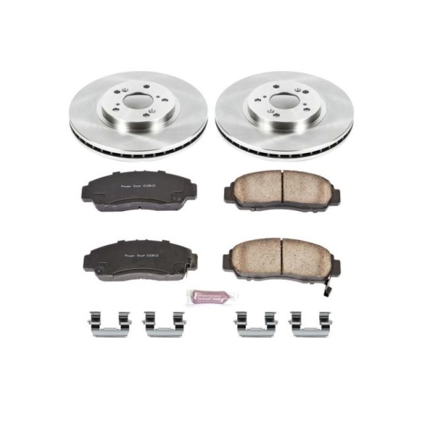 PowerStop KOE5392 OE Stock Replacement Low-Dust Ceramic Brake Pad and Rotor Kit