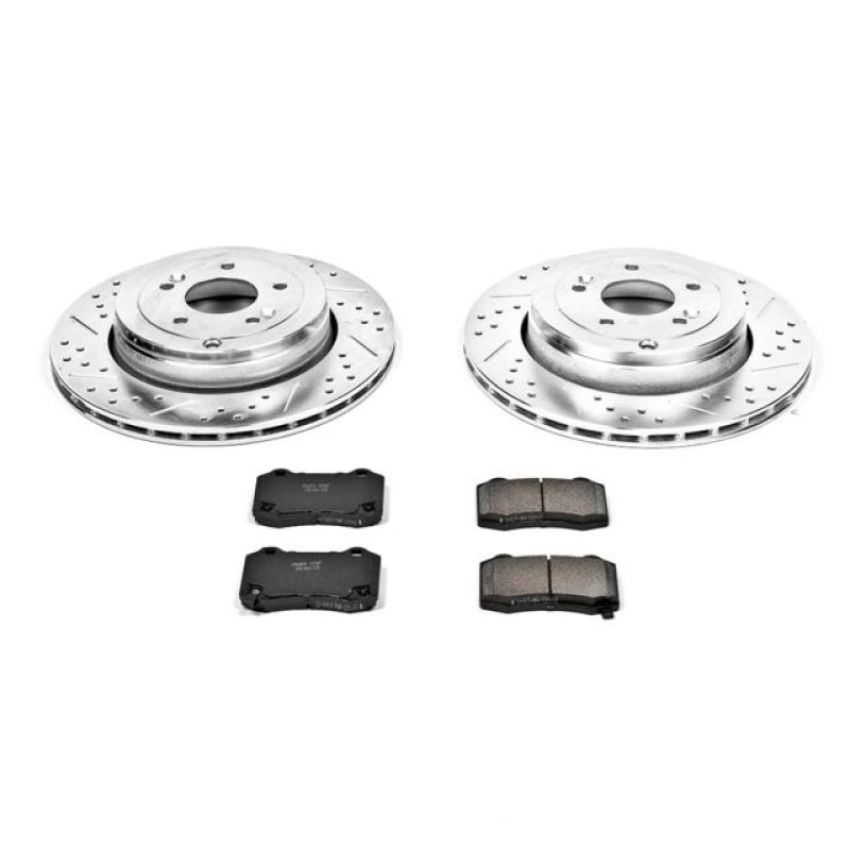PowerStop K6165 Z23 Daily Driver Carbon-Fiber Ceramic Brake Pad and Drilled & Slotted Rotor Kit