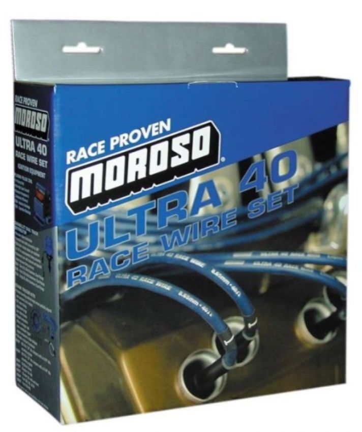 Moroso 73723 Chevrolet Small Block (Non-Raised Cam) Ignition Wire Set - Ultra 40 - Unsleeved - Black