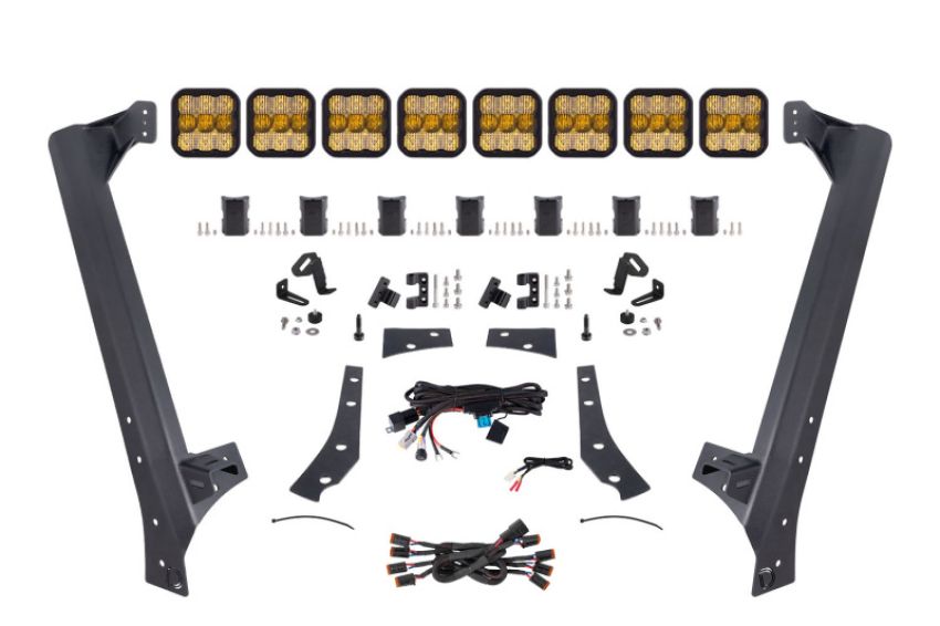Diode Dynamics DD7267 Jeep JK SS5 Pro CrossLink Windshield - Yellow Combo Lightbar Kit