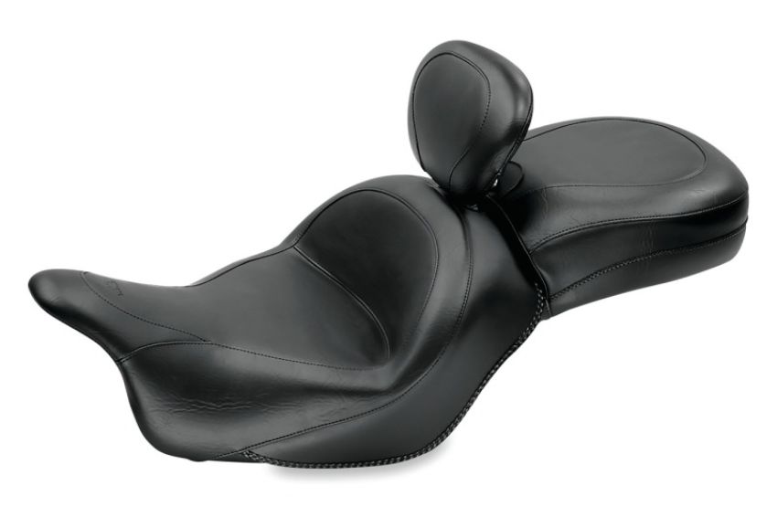 Mustang Motorcycle 79635 Mustang 09-13 Kawasaki Vulcan 1700 Classic Std Touring 1PC Seat w/Driver Backrest - Black