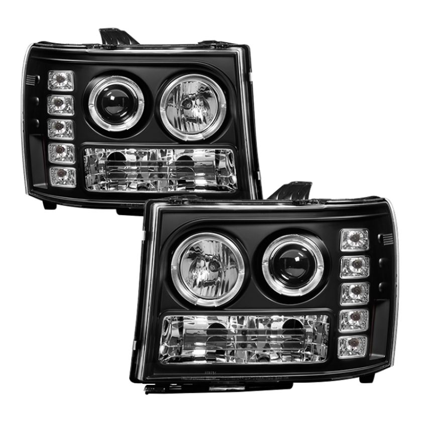 SPYDER 5010605 Projector Headlights - LED Halo - Black