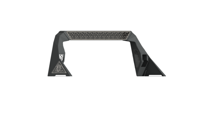 Road Armor 6992DHRP-C1-MD 99-20 Ford F-250 iD Headache Rack w/Bedrail Pods/ 40in Center Light Pod/iD Raw
