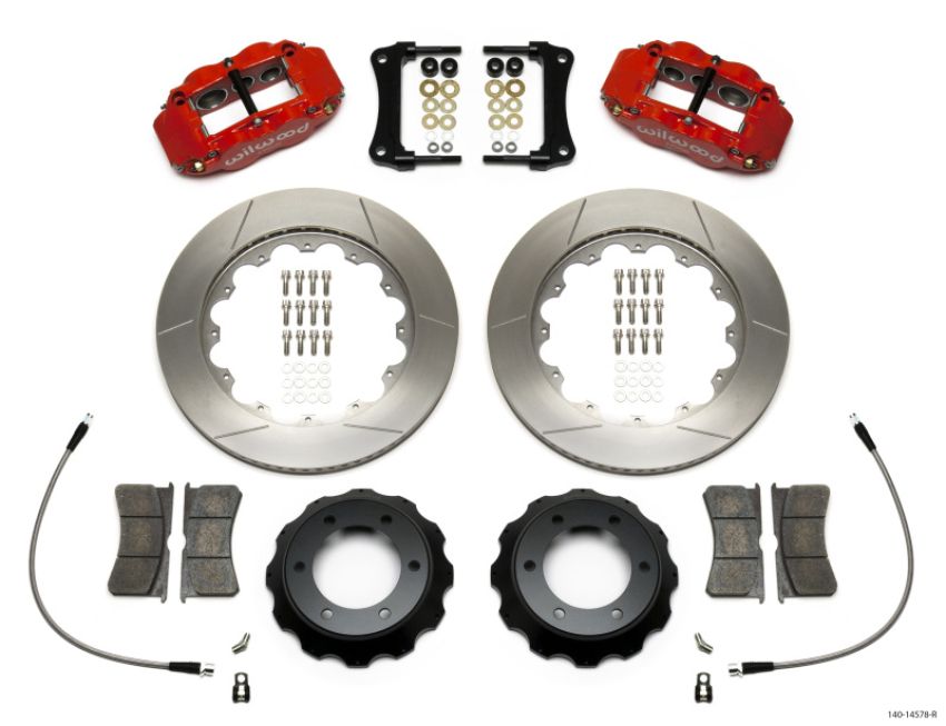 Wilwood 140-14578-R Narrow Superlite Red 6R Front Kit 14in Slotted Rotor w/ Lines 05-15 Toyota Tacoma