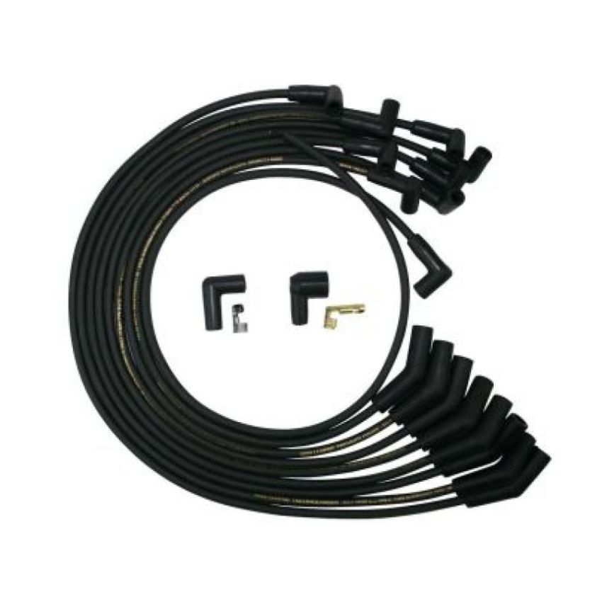 Moroso 9872M Ford 351W Over V/C HEI Unsleeved 135 Degree Mag Tune Ignition Wire Set - Black