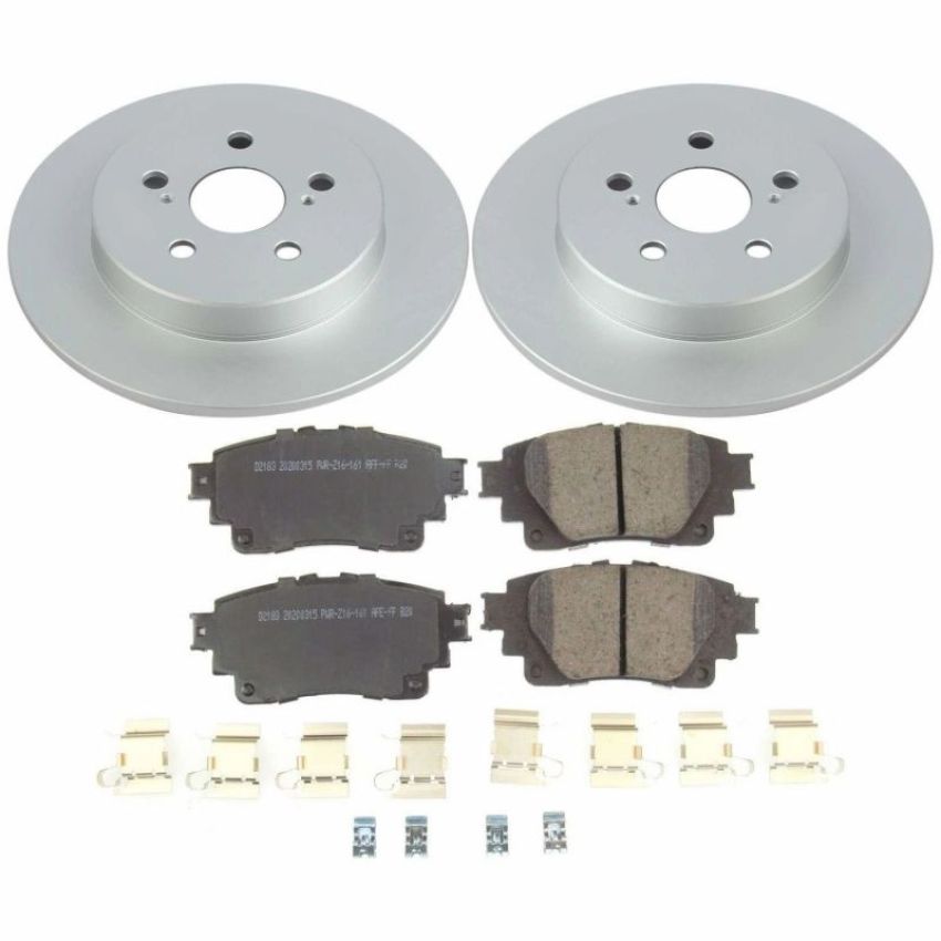 PowerStop CRK8336 Genuine Geomet Coated Rotor and Low-Dust Ceramic Brake Pad Kit