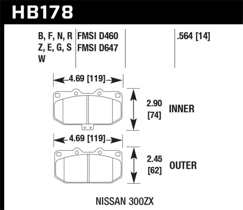 Hawk Performance HB178E.564 Blue 9012 Disc Brake Pad