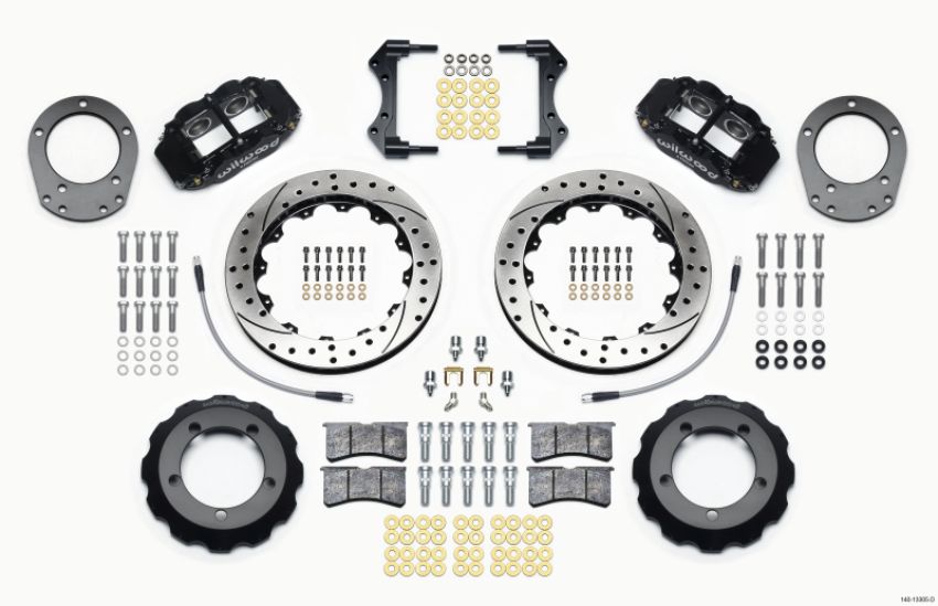Wilwood 140-13305-D Narrow Superlite 4R Front Hat Kit 12.88in Drilled 76-77 Ford Bronco Dana 44 w/Lines