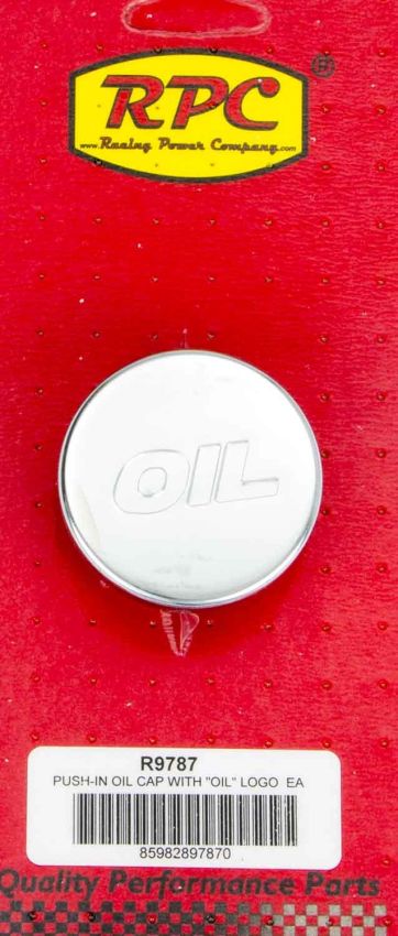RACING POWER CO-PACKAGED RPCR9787 Oil Filler Cap Chrome W/ Oil Logo