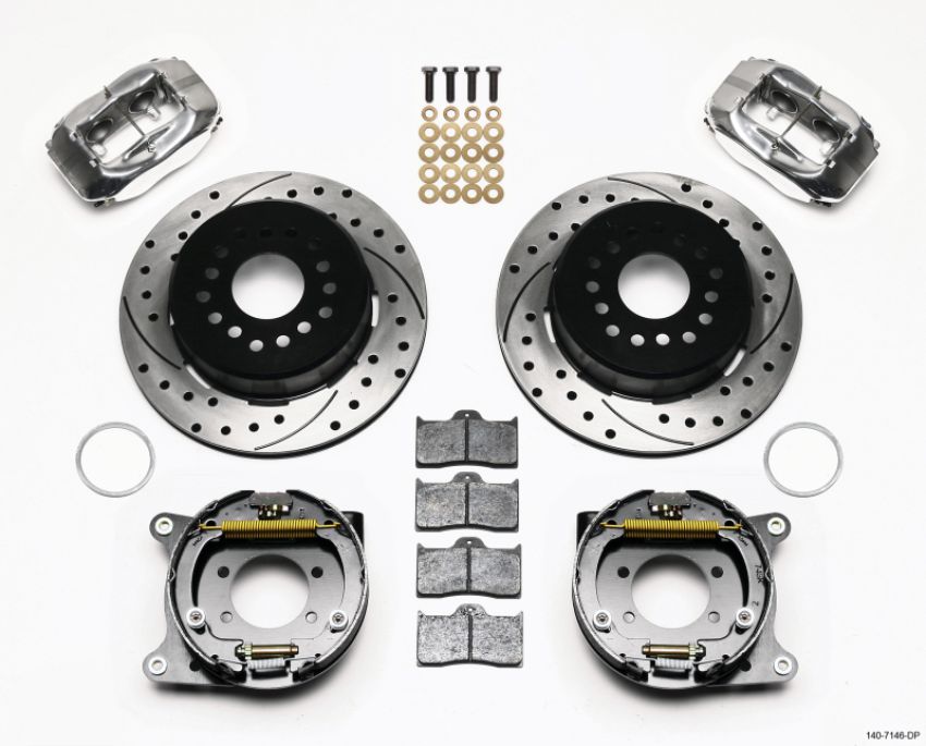 Wilwood 140-7146-DP Forged Dynalite P/S P-B Kit Drilled Polished Ford 8.8 w/2.5in Offset-5 Lug