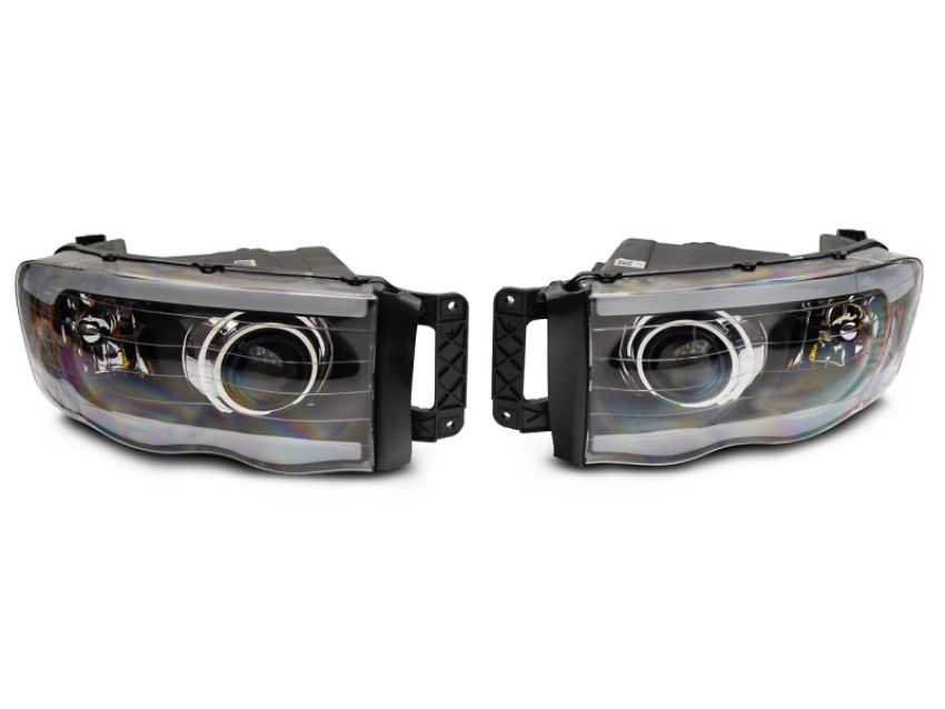 Raxiom R131477 02-05 Dodge RAM 1500/2500/3500 Axial LED Projector Headlights- Blk Housing (Clear Lens)