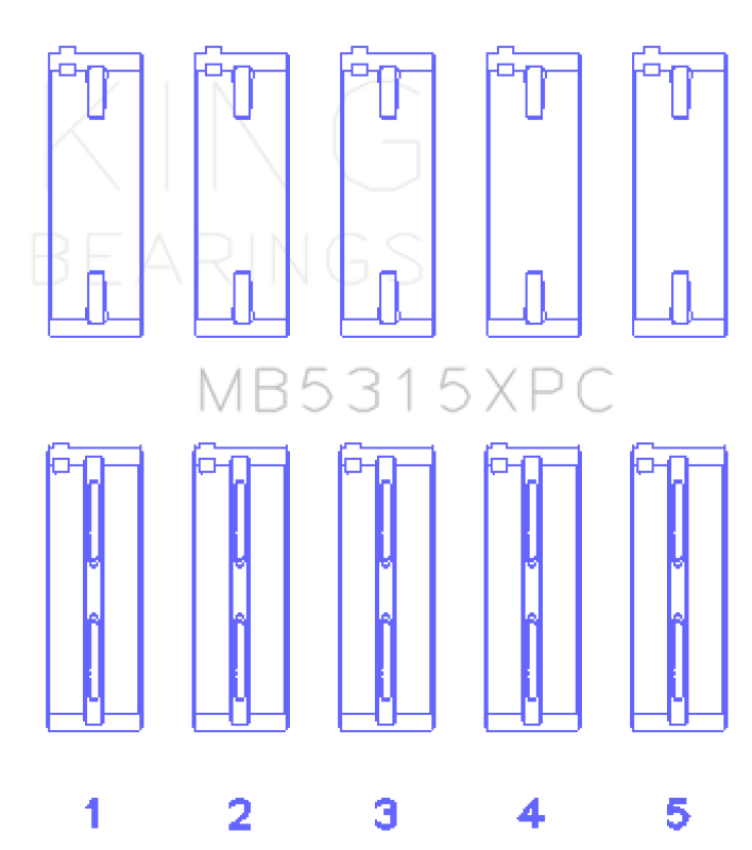 King Mitsubishi 4G63/4G64 (Size STD) Performance Coated Main Bearing - Set of 5