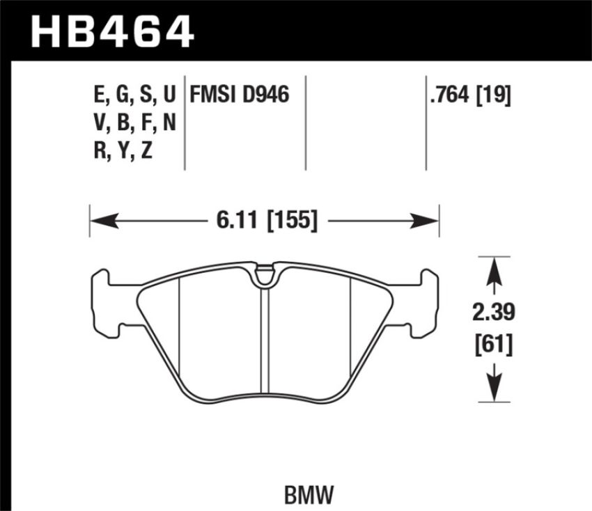 Hawk Performance HB464Z.764 Performance Ceramic Disc Brake Pad