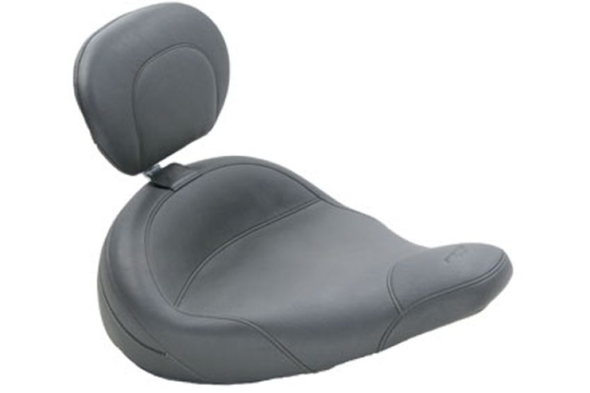 Mustang Motorcycle 79549 Mustang 83-21 Harley Electra Glide,Rd King Police Std Touring Solo Seat w/Driver Backrest - Black