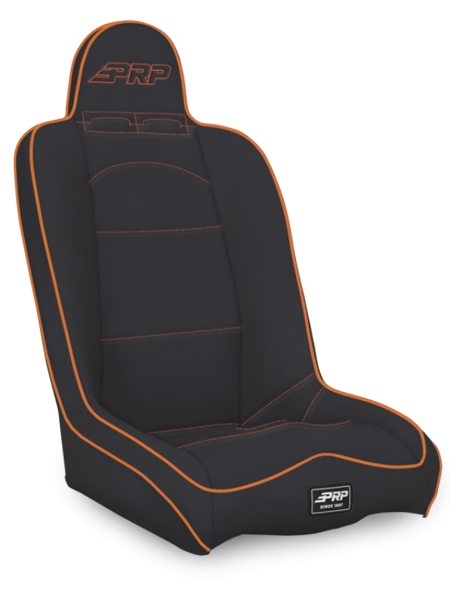 PRP Seats A140110-50-207 PRP Daily Driver High Back Suspension Seat- Black/Orange Tweed