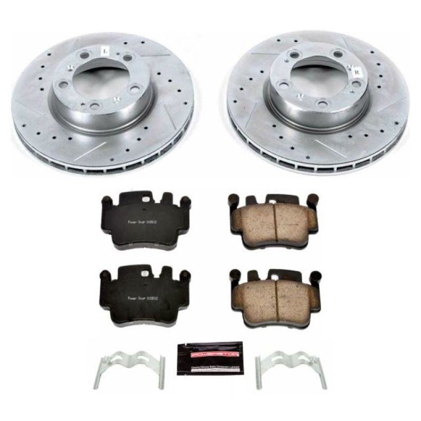 PowerStop K1698 Z23 Daily Driver Carbon-Fiber Ceramic Brake Pad and Drilled & Slotted Rotor Kit