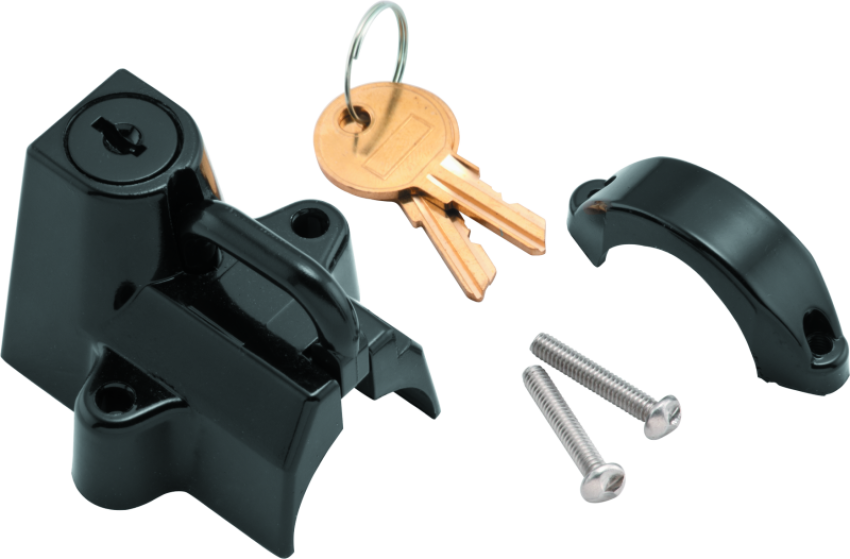 Bikers Choice 492979 Black Motorcycle Helmet Lock Fits 7/8 - 1 1/4 Tubing