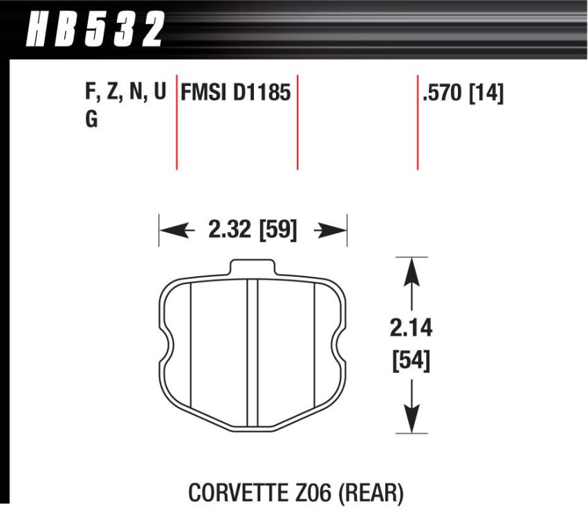 Hawk Performance HB532F.570 HPS Disc Brake Pad