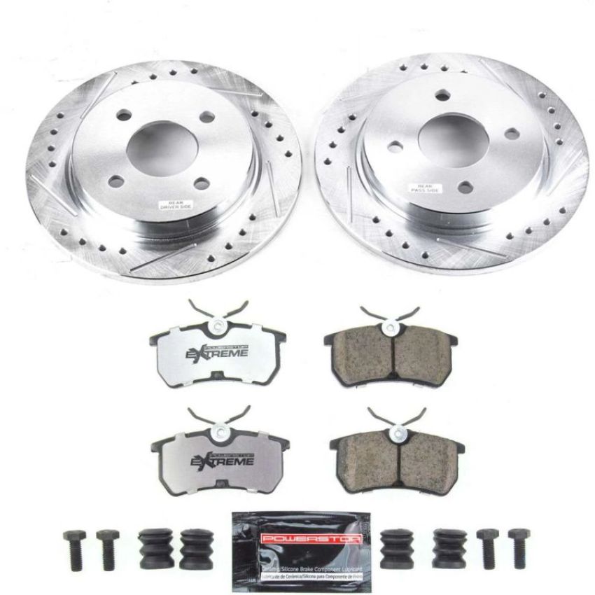 PowerStop K1363-26 Z26 Street Performance Ceramic Brake Pad and Drilled & Slotted Rotor Kit