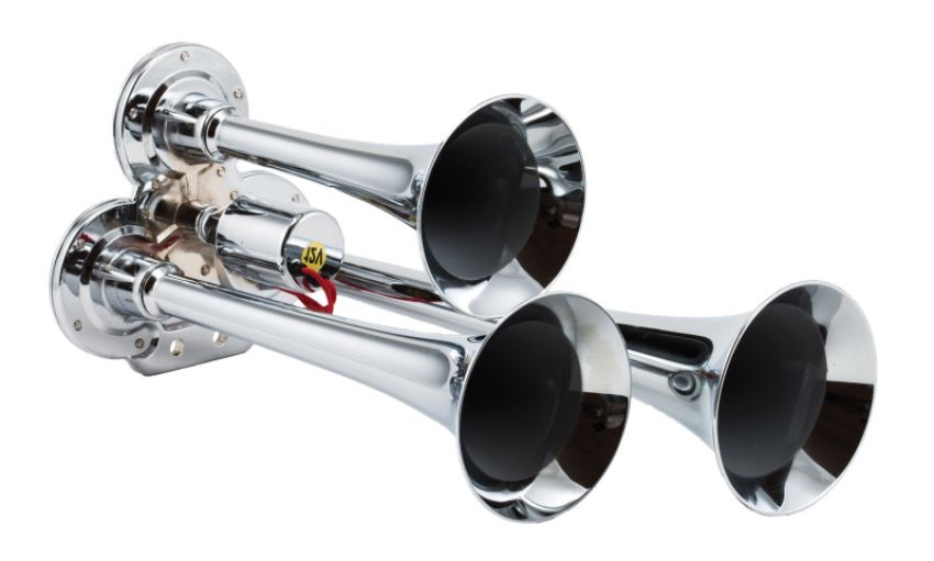 Kleinn Air Horns 130 Kleinn Chrome Triple Horn/ 12.5In/10In/7.5In - Chrome-Plated Zinc Alloy