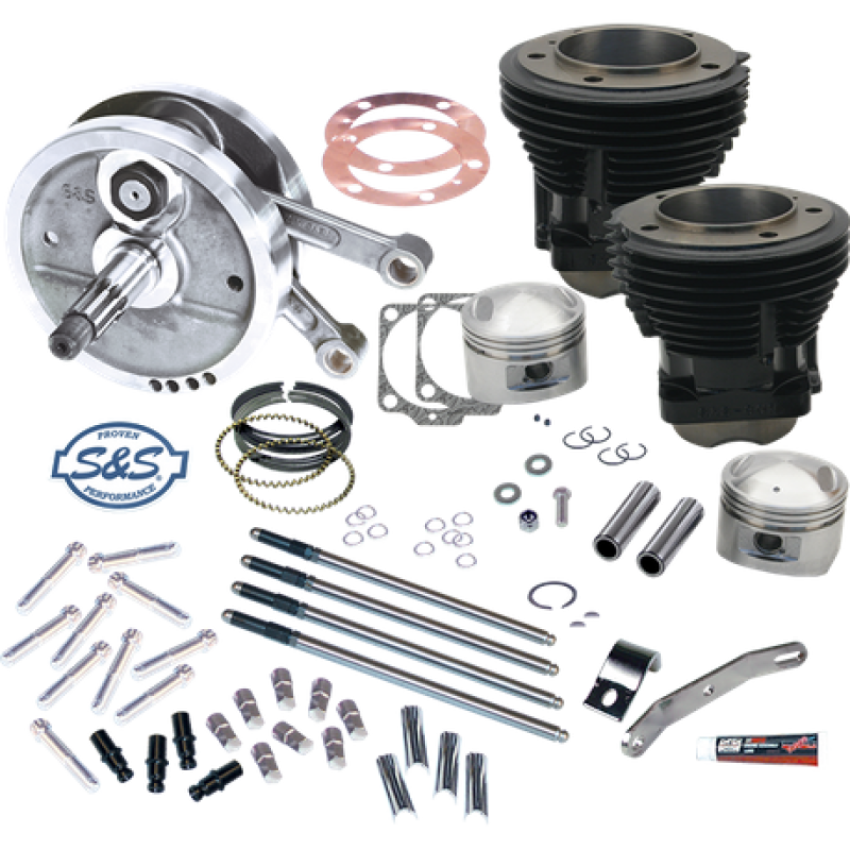 S&S Cycle 91-9134 70-84 BT 96in Sidewinder Big Bore Stroker Kit - Gloss Black