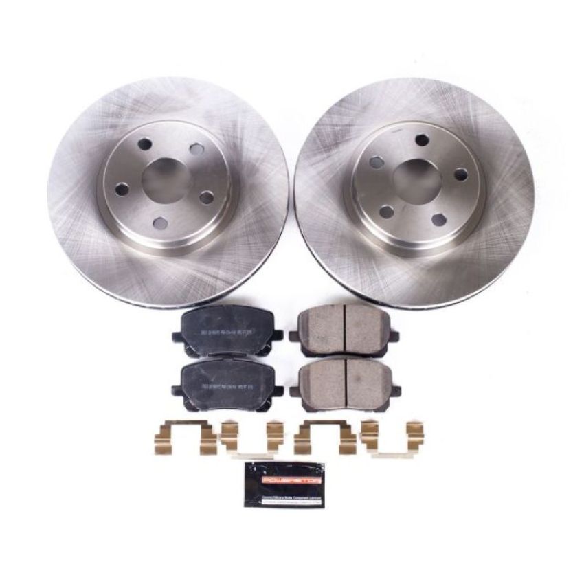 PowerStop KOE2316 OE Stock Replacement Low-Dust Ceramic Brake Pad and Rotor Kit
