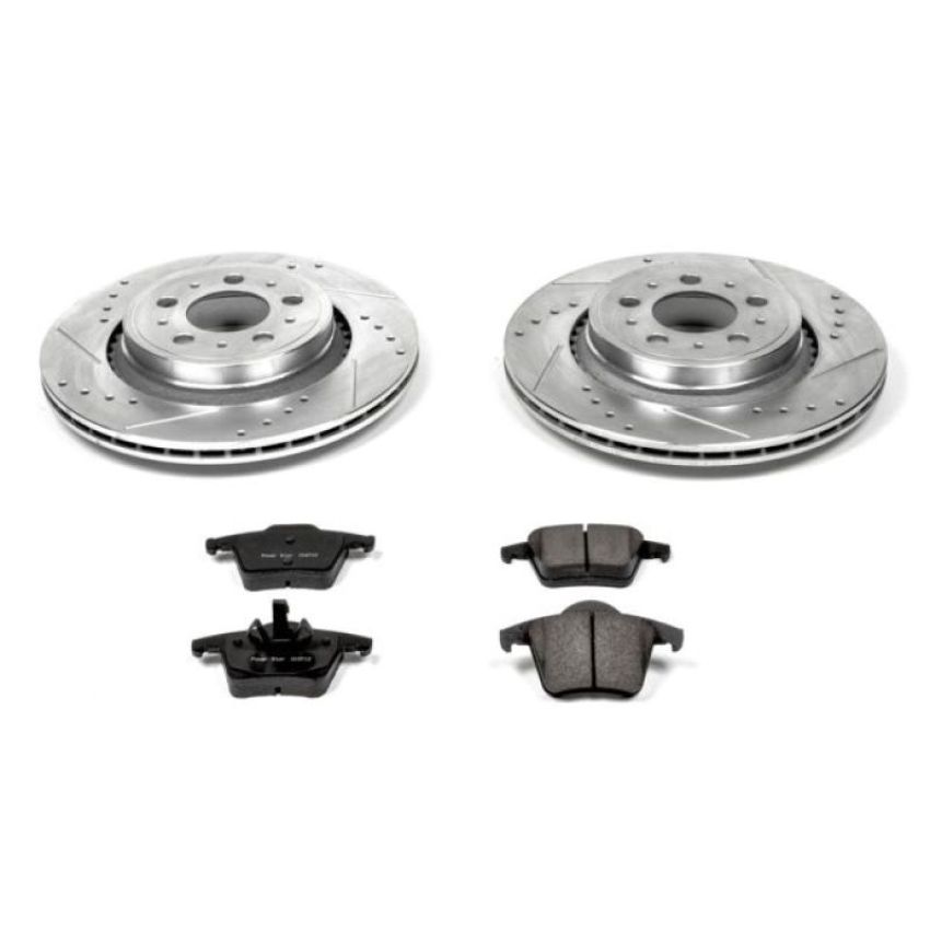 PowerStop K3039 Z23 Daily Driver Carbon-Fiber Ceramic Brake Pad and Drilled & Slotted Rotor Kit