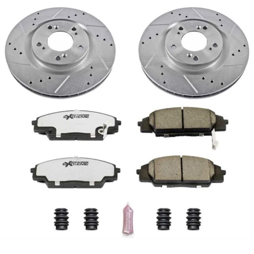 PowerStop K2276-26 Z26 Street Performance Ceramic Brake Pad and Drilled & Slotted Rotor Kit
