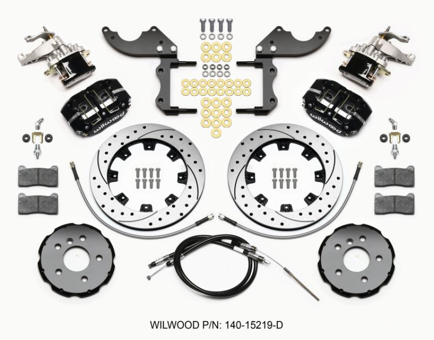 Wilwood 140-15219-D Dynapro Radial4 / MC4 Rear Kit 12.19 Drilled 2014-2015 Mini Cooper w/Lines & Cables
