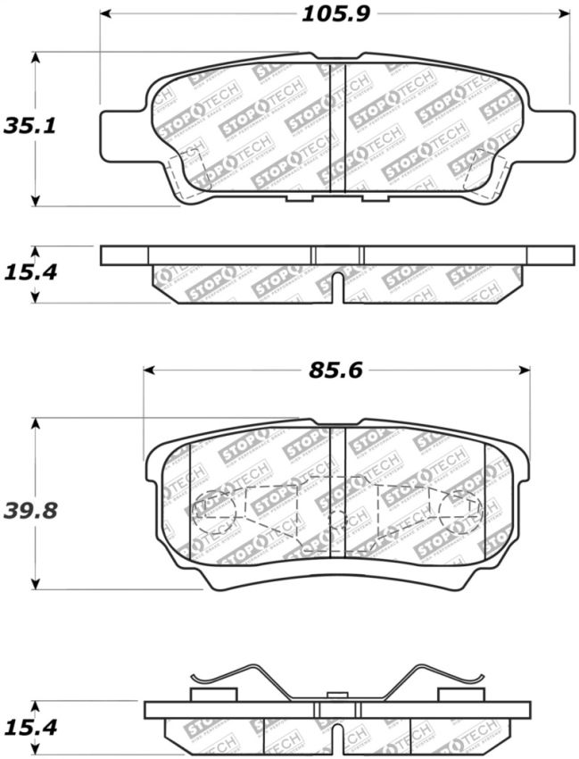 Stoptech 305.10370 Street Select Brake Pads - Front