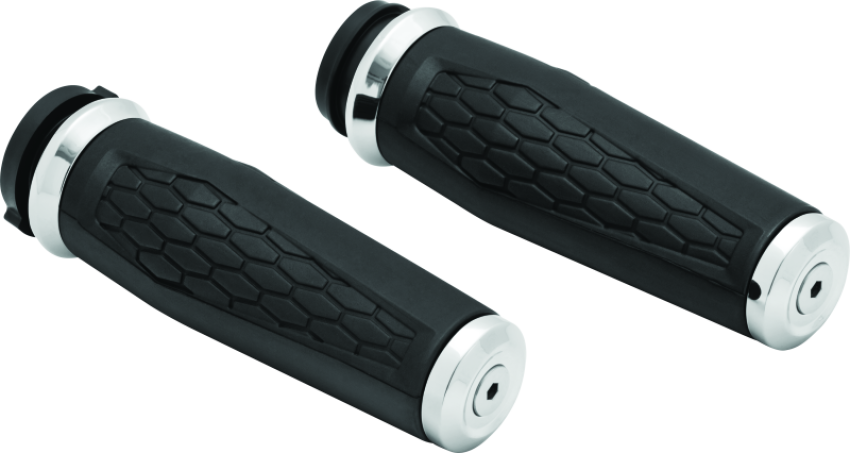 Kuryakyn 5922 Hex Grips Thottle-By-Wire Chrome