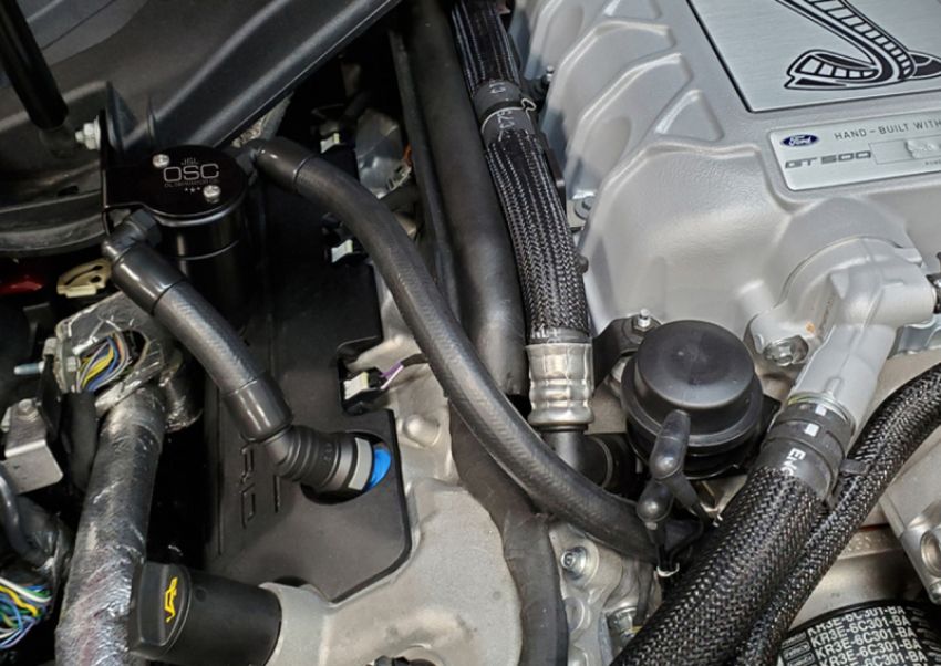 J&L 3054P-B 2020-2022 Ford Mustang GT500 Passenger Side Oil Separator 3.0 - Black Anodized