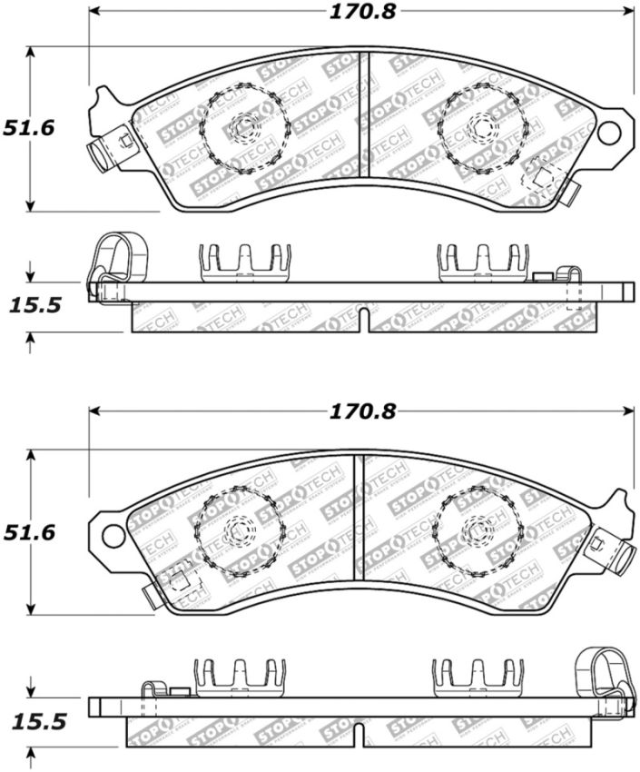 Stoptech 305.04120 Street Select Brake Pads - Rear