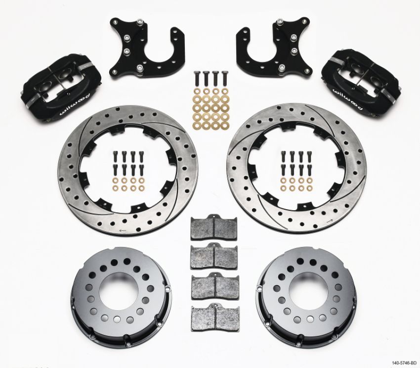 Wilwood 140-5746-BD Forged Dynalite P/S Rear Kit Drilled Rotor Chevy 12 Bolt-Spec 3.15in Brng