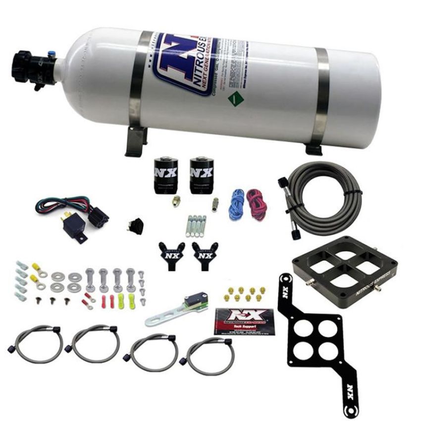 Nitrous Express 60047-15 DOMINATOR BILLET CROSSBAR STAGE 6 (50-100-150-200-250-300HP) WITH 15LB BOTTLE.