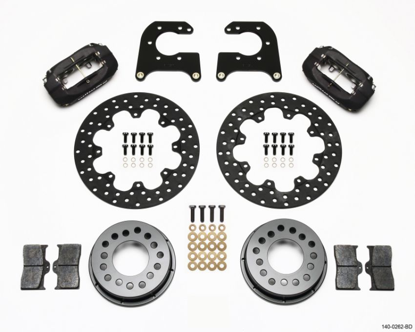 Wilwood 140-0262-BD Forged Dynalite Rear Drag Kit Drilled Rotor Small Ford 2.66in Offset