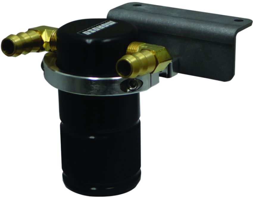 Moroso 85703 15-19 Dodge Charger/Challenger Hellcat Air/Oil Separator Catch Can - Billet Aluminum - Black