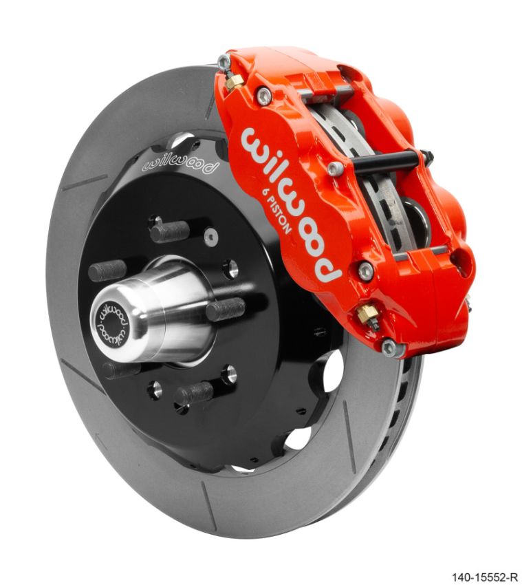 Wilwood 140-15552-R 55-57 Chevrolet Bel Air Forged Narrow Superlite 6R Front Big Brake Kit - Red