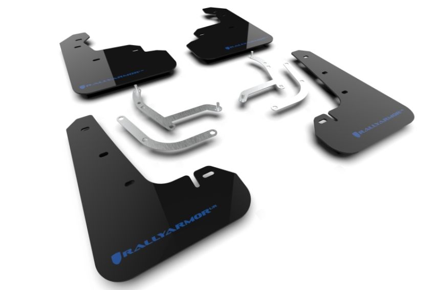 Rally Armor MF105-UR-BLK-NB Black Mud Flap/Light Blue Logo