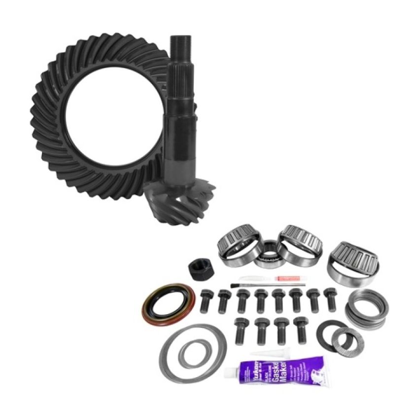 Yukon Gear & Axle ZGK2158 USA Standard Ring & Pinion Gear Set Dana 80 11.25in 3.73 Ratio w/ Install Kit 4.125in OD Head BRG