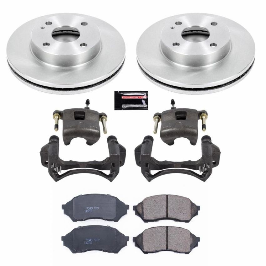 PowerStop KCOE5202 OE Stock Replacement Low-Dust Ceramic Brake Pad, Rotor and Caliper Kit