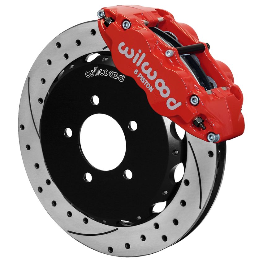 Wilwood 140-16847-DR 2013+ Honda Civic OEM 57mm Forged Narrow Superlite 6R Big Brake Front Brake Kit - Red