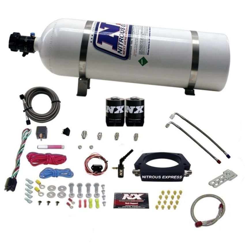 Nitrous Express 20937-15 2014-NEWER GM 6.2L TRUCK NITROUS PLATE SYSTEM (35-300HP) W/ 15LB BOTTLE