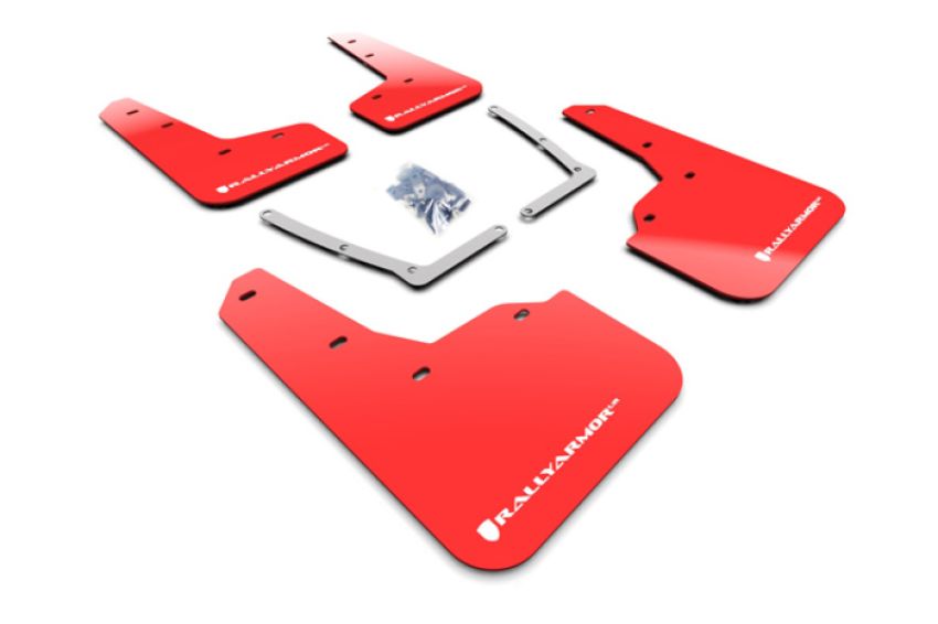 Rally Armor MF50-UR-RD/WH Red Mud Flap/White Logo
