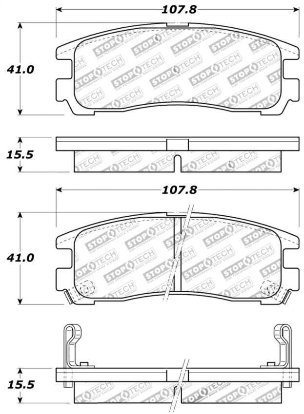 Stoptech 309.03830 Performance 4/89-99 Mitsubishi Eclipse GST Rear Brake Pads