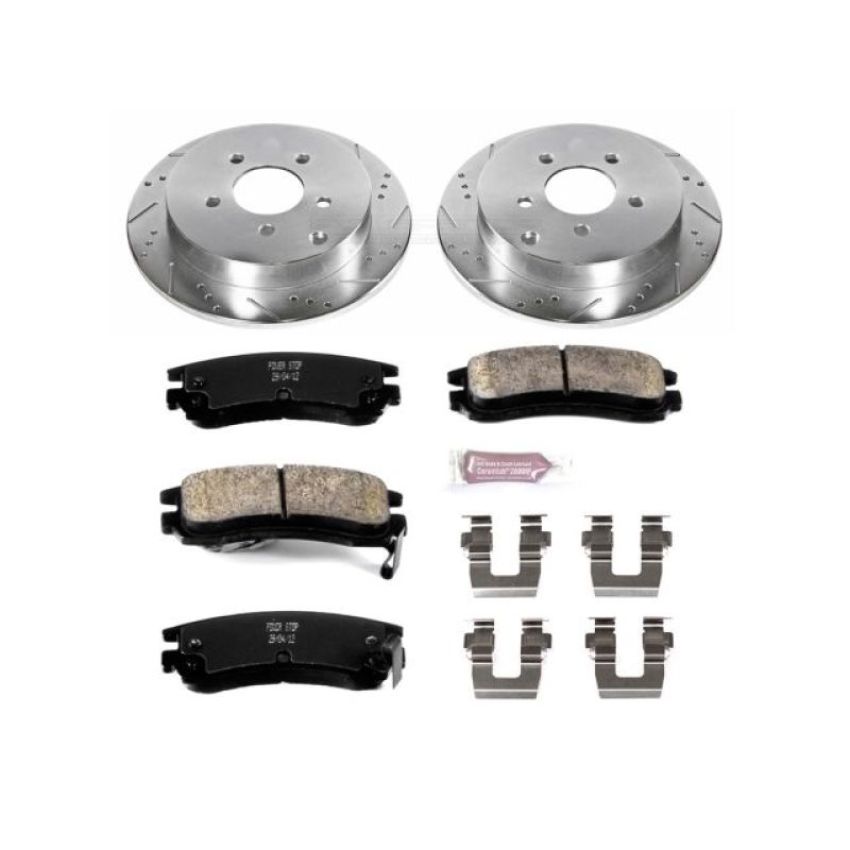 PowerStop K5135 Z23 Daily Driver Carbon-Fiber Ceramic Brake Pad and Drilled & Slotted Rotor Kit