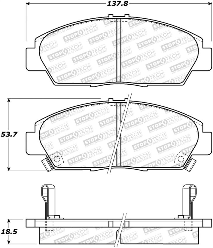 Stoptech 308.05680 Street Brake Pads - Rear