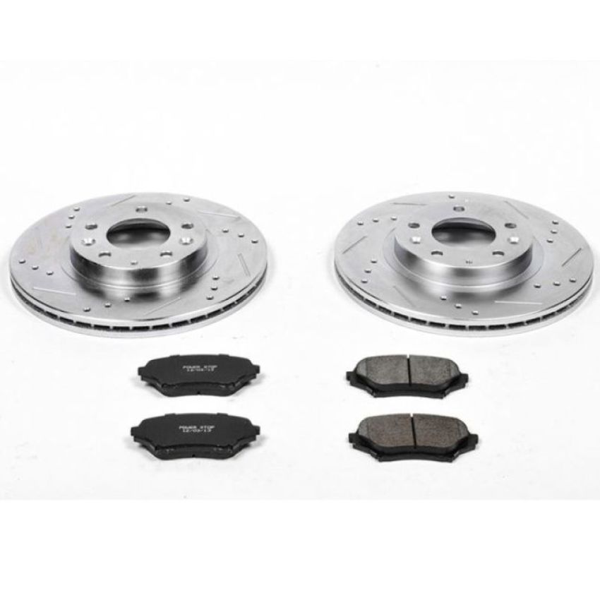 PowerStop K4659 Z23 Daily Driver Carbon-Fiber Ceramic Brake Pad and Drilled & Slotted Rotor Kit